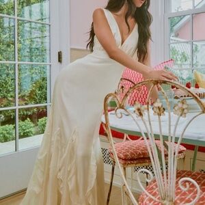 Lulus Deluca Ivory Sleeveless Ruffled Maxi Dress White - Size S